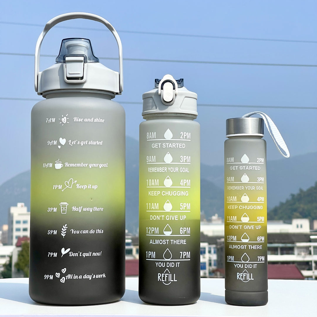 Unisex Motivating Water Bottle with Time Markings Bowlift