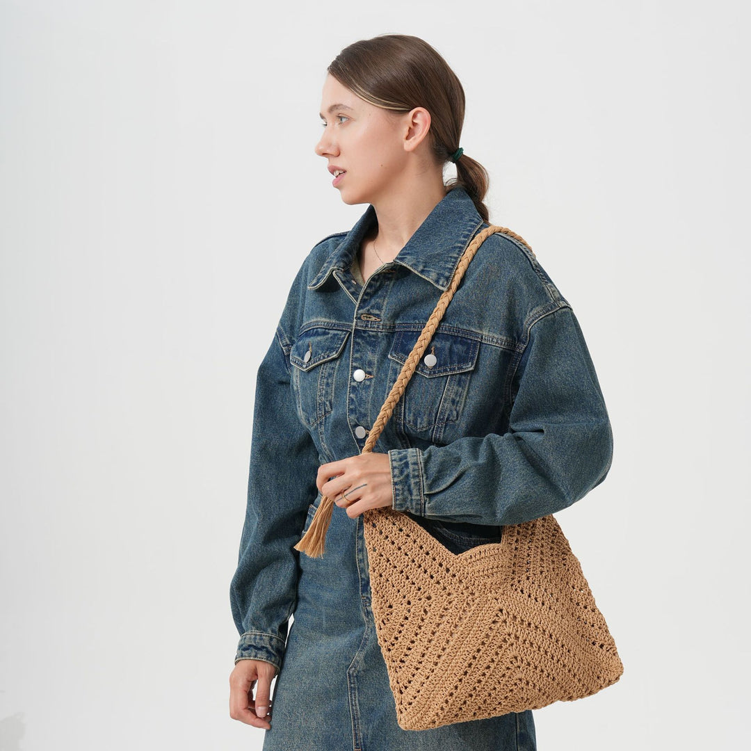 Hand-knotted Macrame Shoulder Bag Bowlift