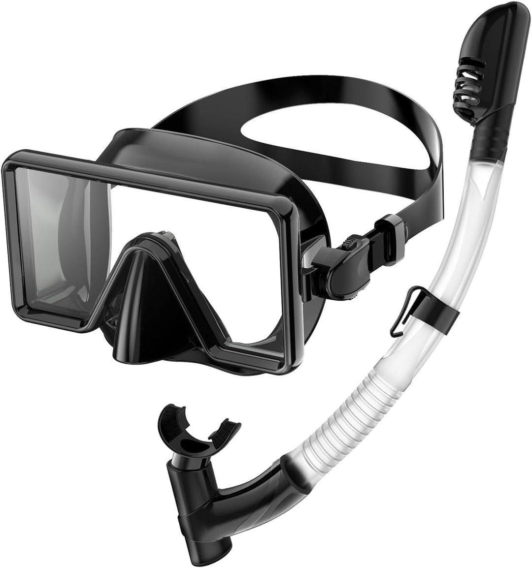 High-quality diving mask with wide field of vision and flexible snorkel Bowlift