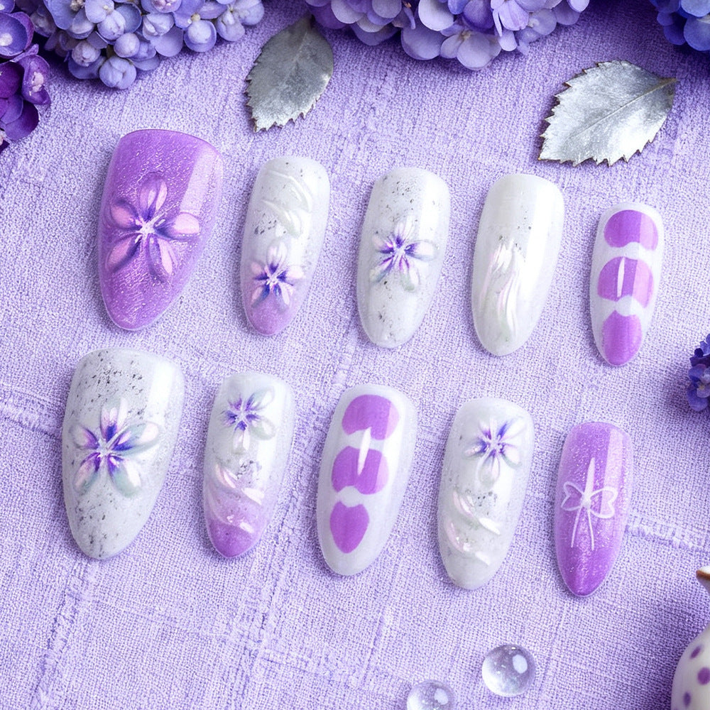 Decorative Floral Press-On Nail Collection Bowlift