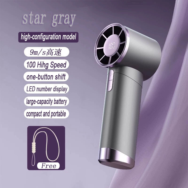 Ladies Portable Hand Fan with LED Display and Various Speed Levels Bowlift
