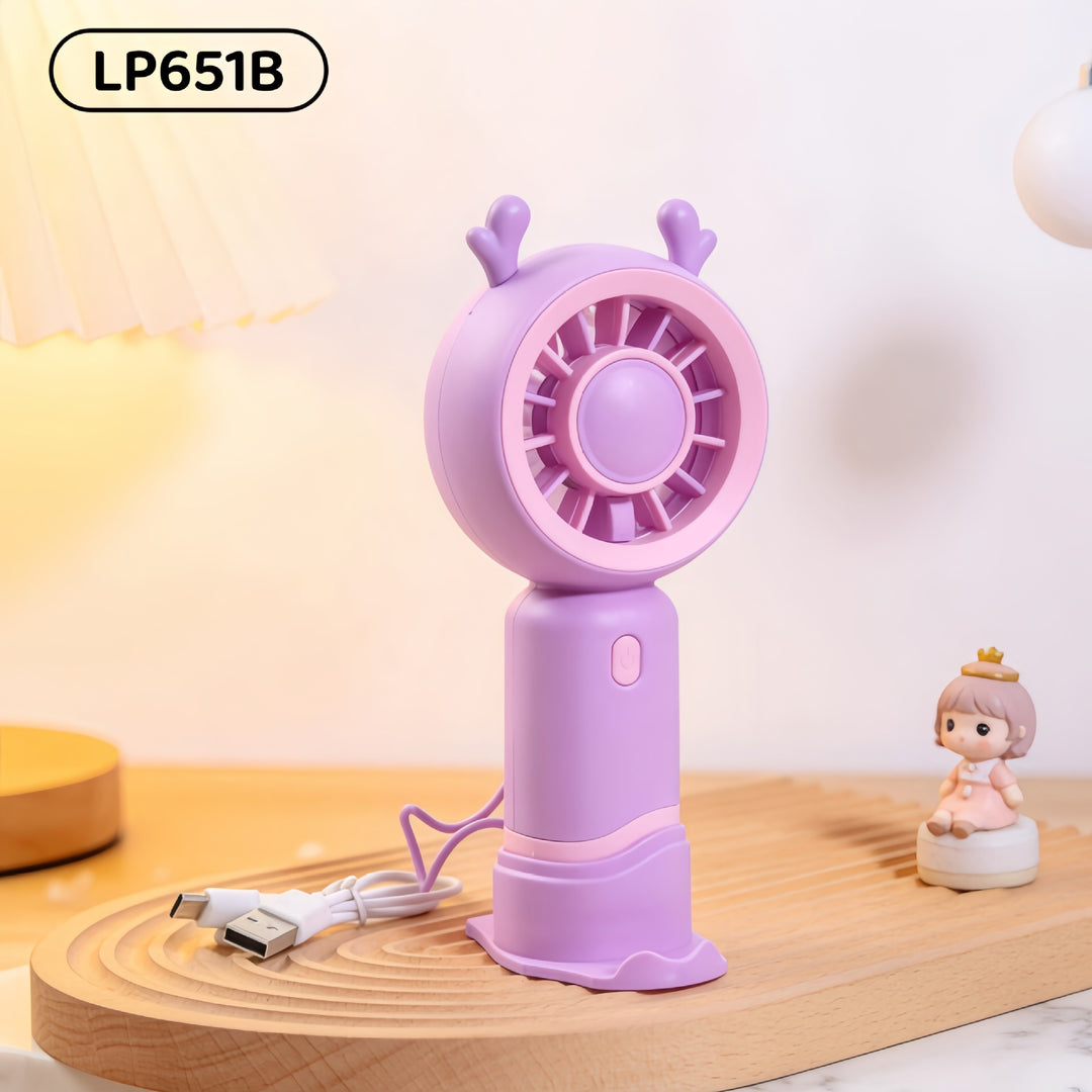 Ladies Portable Mini Handheld Fan with Cat Ears Bowlift