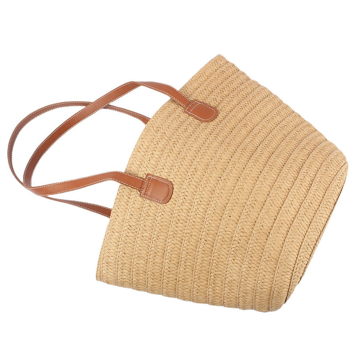 Stylish basket bag with leather handles Bowlift