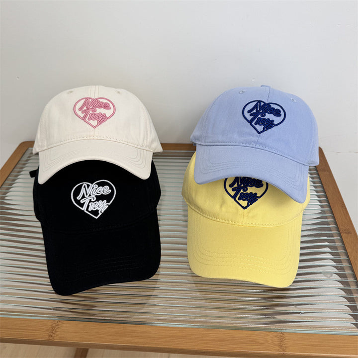 Women's Embroidered Heart-Detail Baseball Cap Bowlift