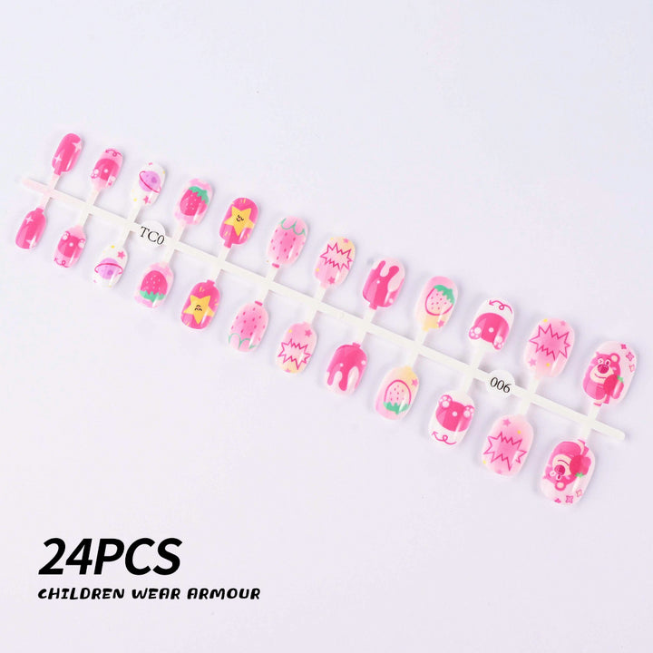 Children's Fun-Themed Press-On Nail Set Bowlift