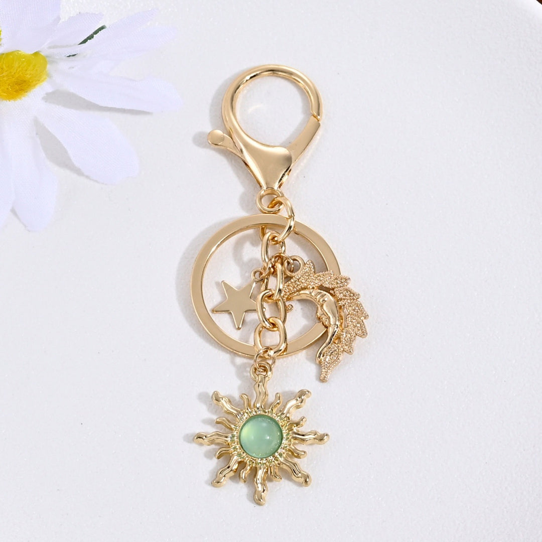 Keychain with Sparkling Sun Motif Bowlift