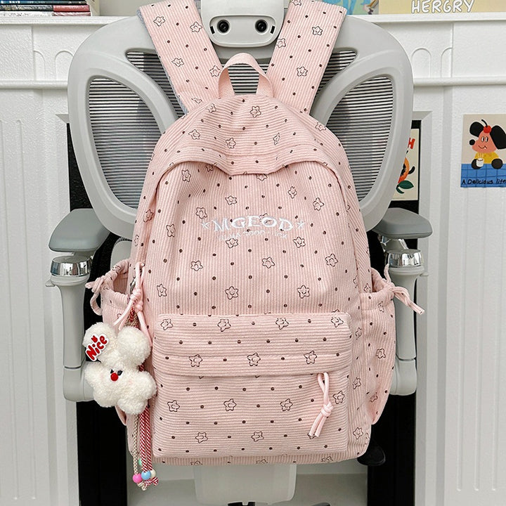 Casual Corduroy Backpack Bowlift