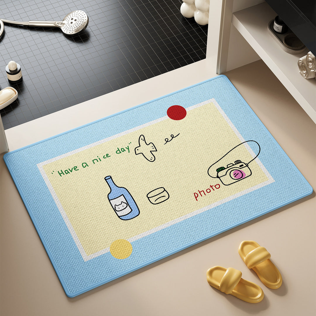 Cute Cat-Themed Bath Rug Bowlift