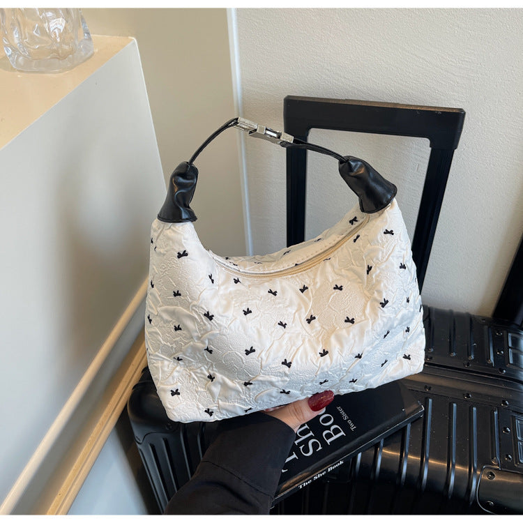 Quilted Floral Shoulder Handbag Bowlift