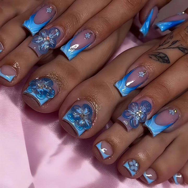 Floral 3D Press-On Nail Art Extensions Bowlift