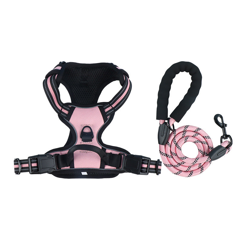 Comfortable Adjustable Dog Harness and Leash Set