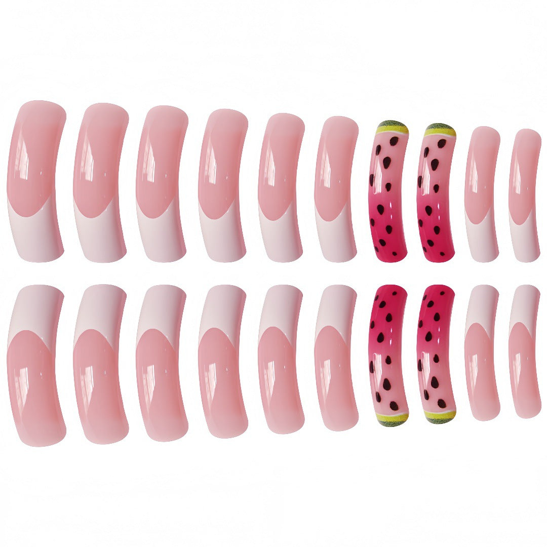 Watermelon-Inspired Press-On Nail Set Bowlift