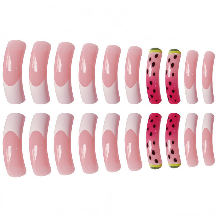 Watermelon-Inspired Press-On Nail Set Bowlift