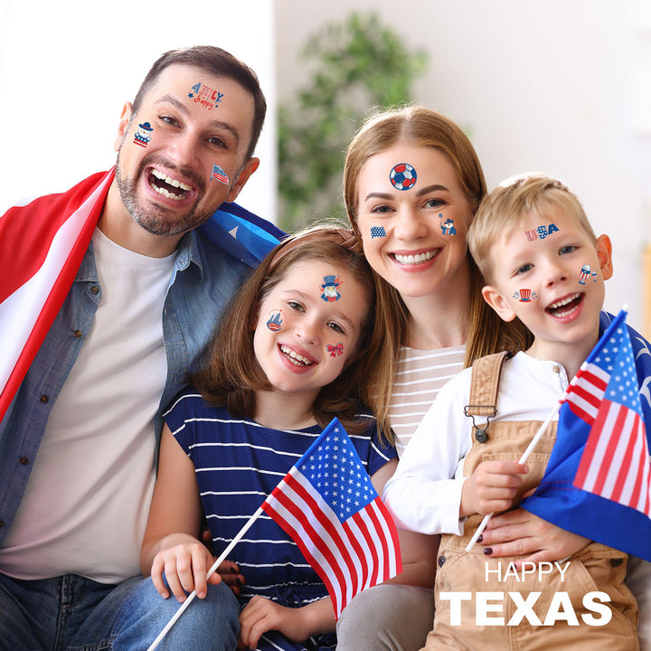 Women's Independence Day patriotic temporary tattoo sheet collection with waterproof skin-safe decals Bowlift