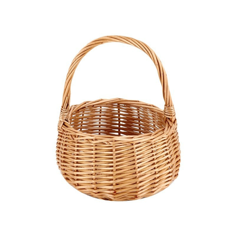 Handcrafted storage basket with wooden handle Bowlift