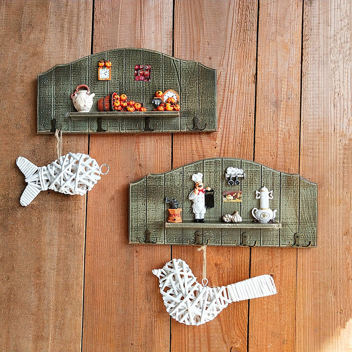 Decorative Bird-Theme Wall Hook Rack