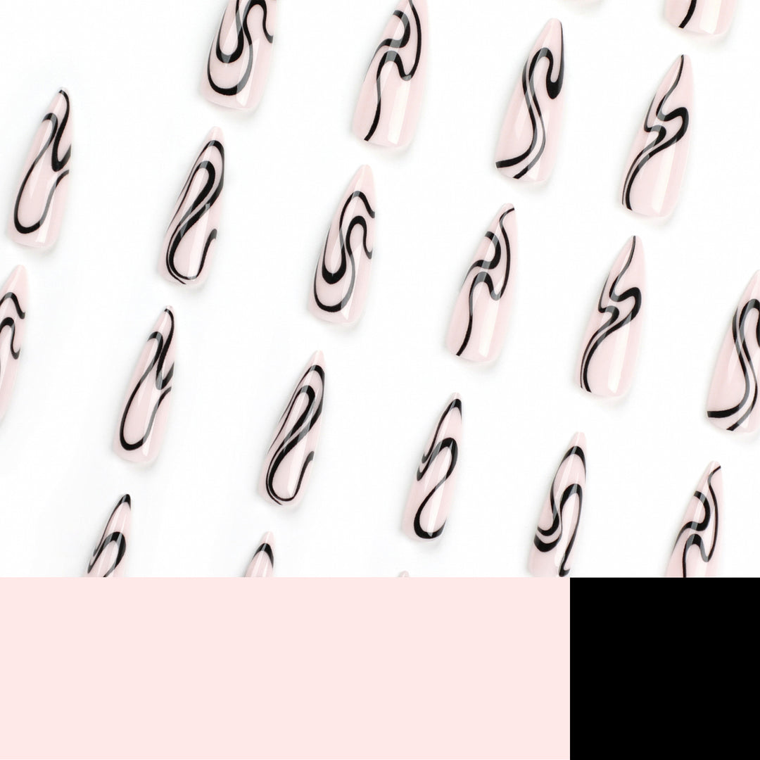 Artistic nail extensions with modern design and elegant lines Bowlift