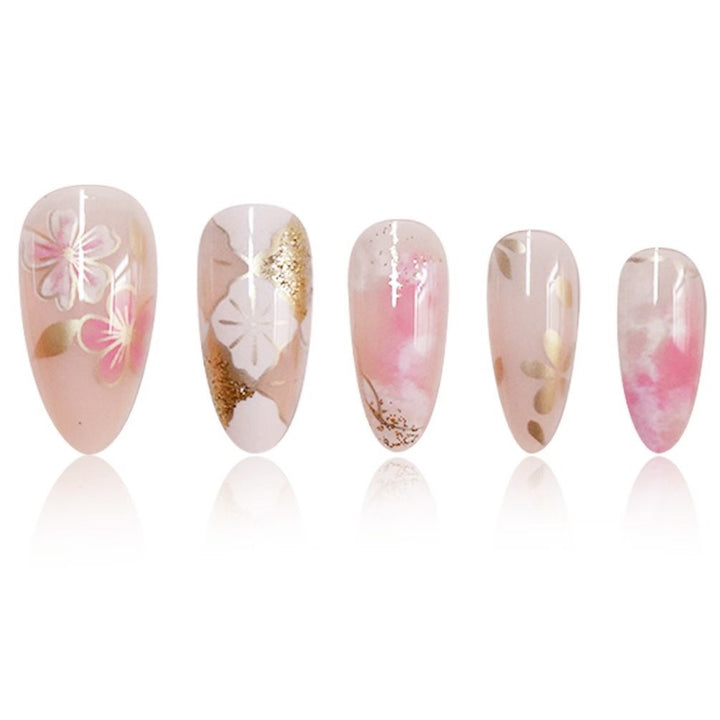 Floral Embellished Press-On Nail Art Bowlift