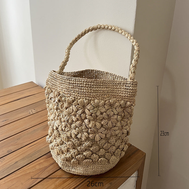 Handmade basket bag with braided handle Bowlift