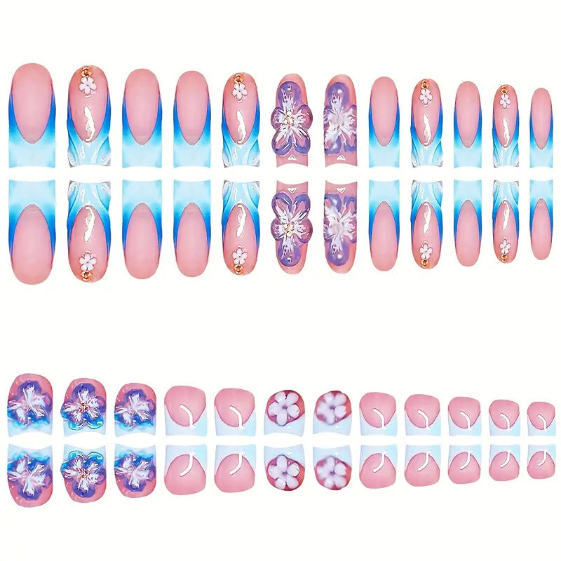 Floral-Inspired Press-On Nail Art Bowlift