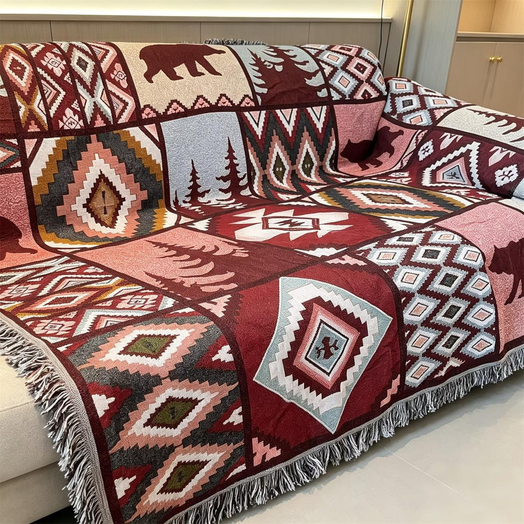Cozy Geometric Patterned Throw Blanket