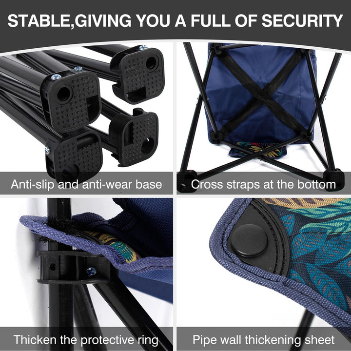Women folding camping chair with backrest Bowlift