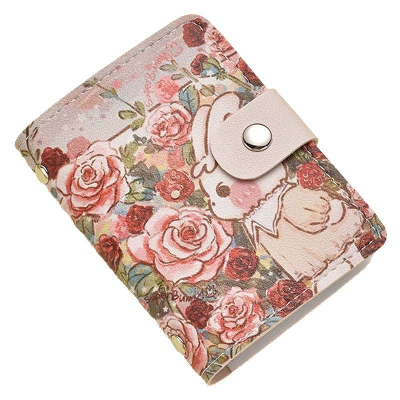 Floral Themed Cartoon Mini Wallet Bowlift
