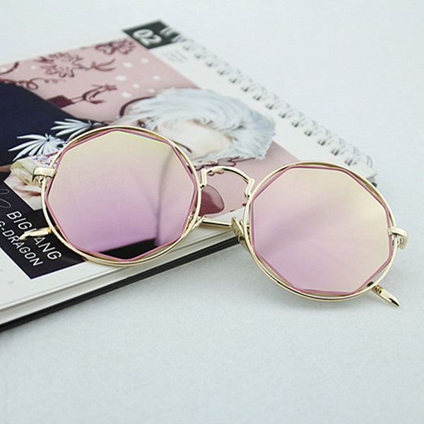 Women's Fashion Octagonal Sunglasses with Mirrored Lenses Bowlift