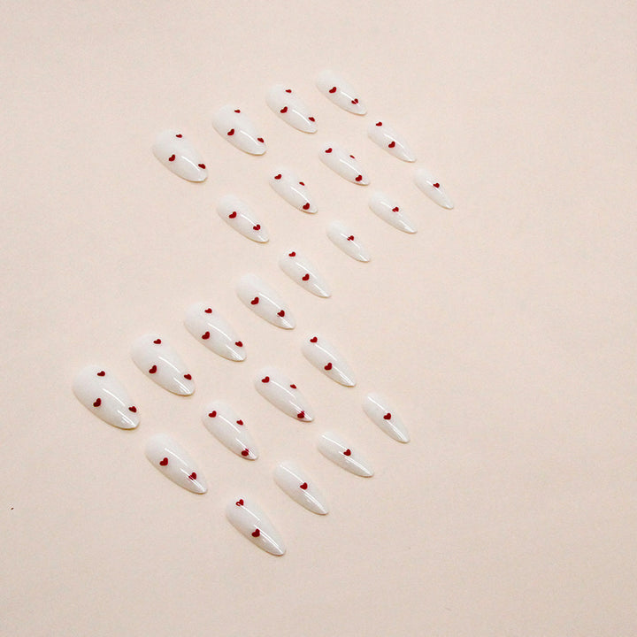 Heart-Embellished Press-On Nail Designs Bowlift