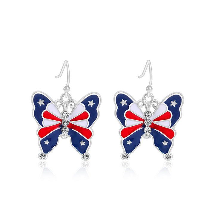Women's long multi-layer star drop earrings with crystal embellishments and rhodium-plated alloy Bowlift