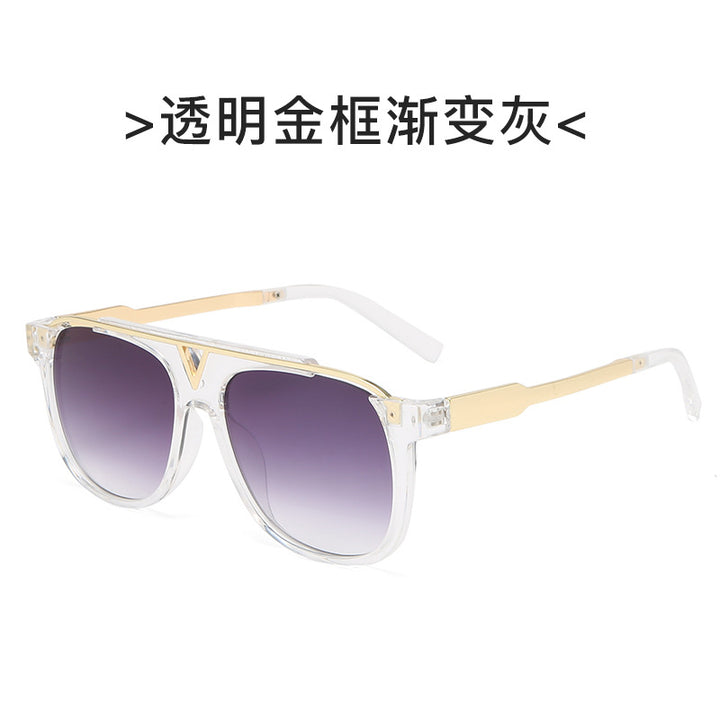 Women elegant oversized sunglasses with stylish transparent frame Bowlift