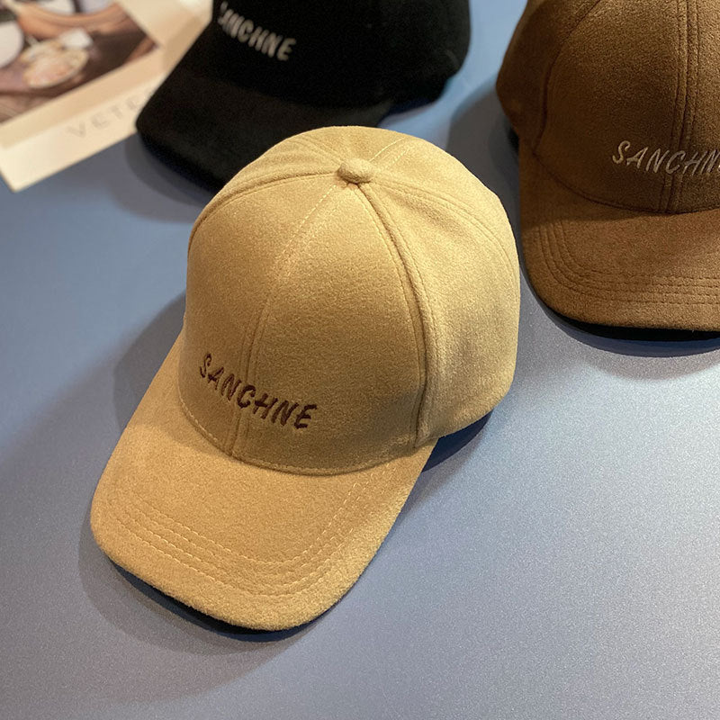 Women's Embroidered Wool Baseball Cap Bowlift