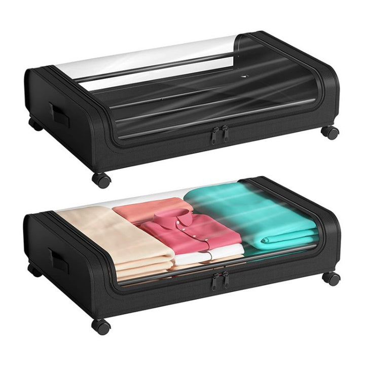 Storage box with wheels and transparent lid Bowlift