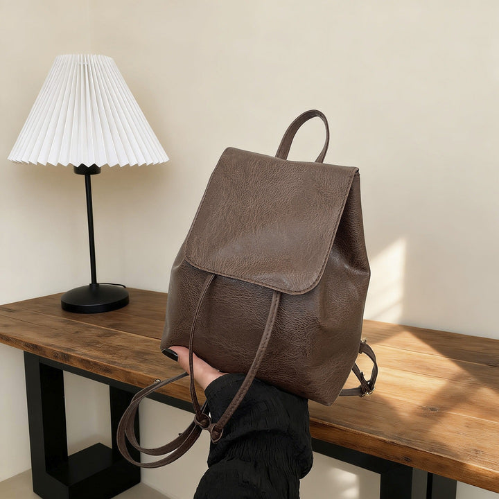 Cute Cat-Themed Faux Leather Backpack Bowlift