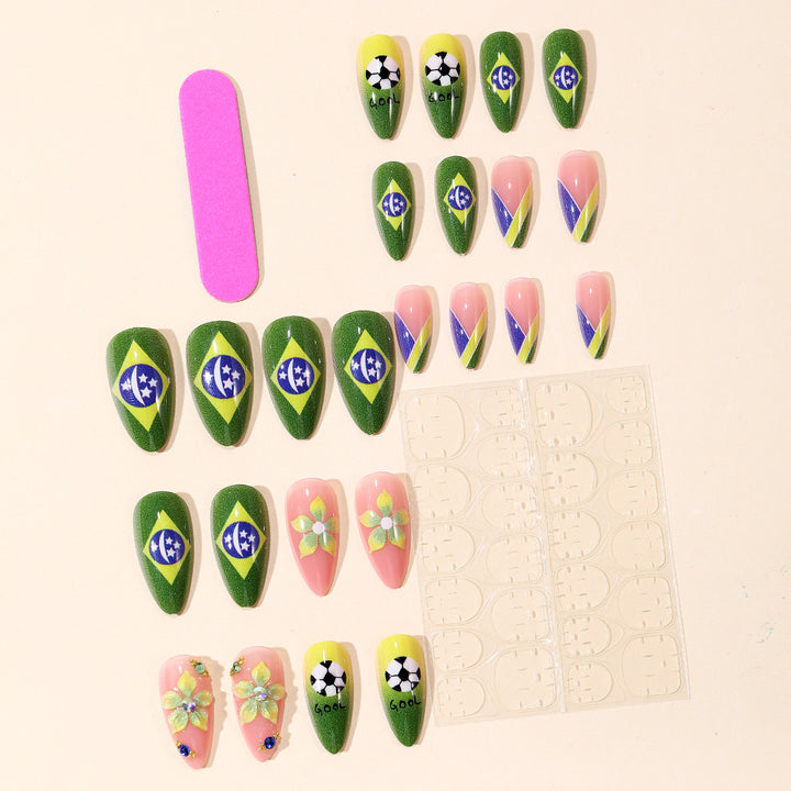 Themed Soccer-Inspired Nail Art Extensions Bowlift