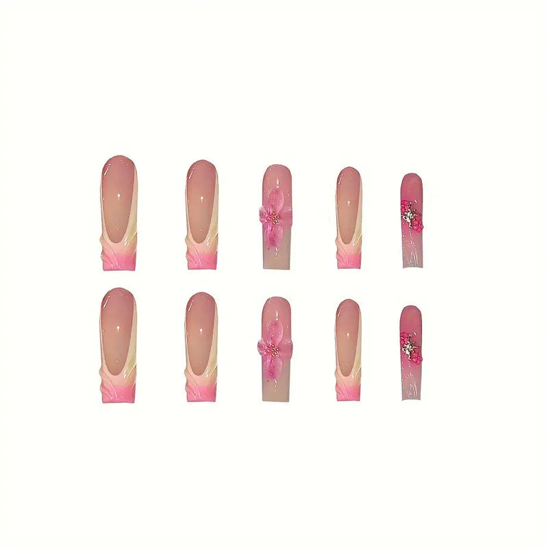 Luxury Floral Design Press-On Nails Bowlift