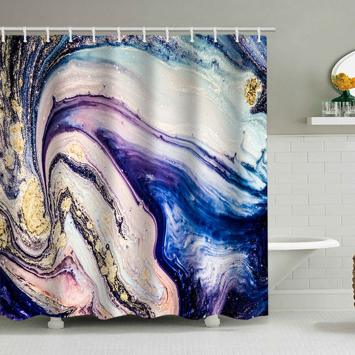Artistic Marble Design Shower Curtain Bowlift