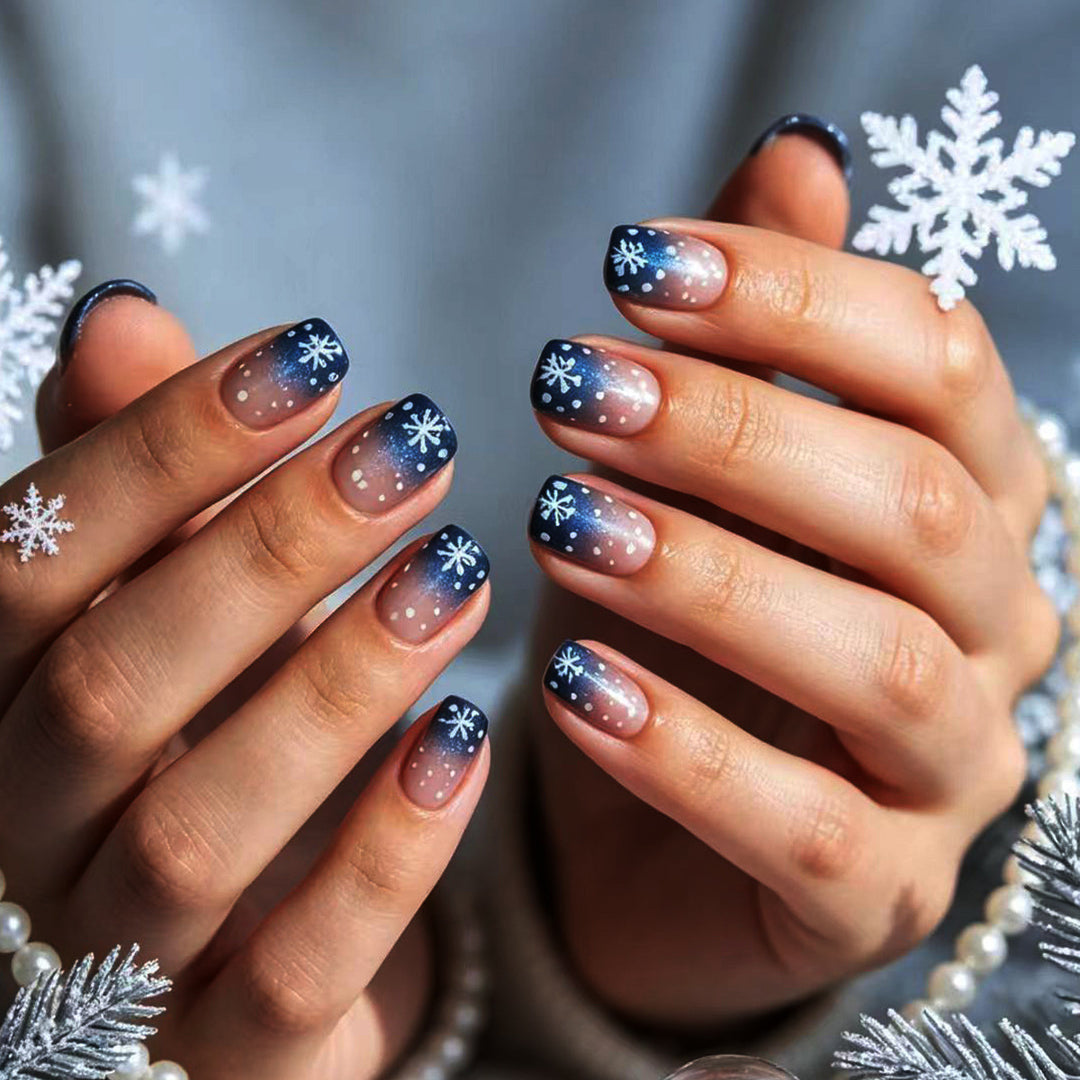 Seasonal Snowflake Nail Art Bowlift