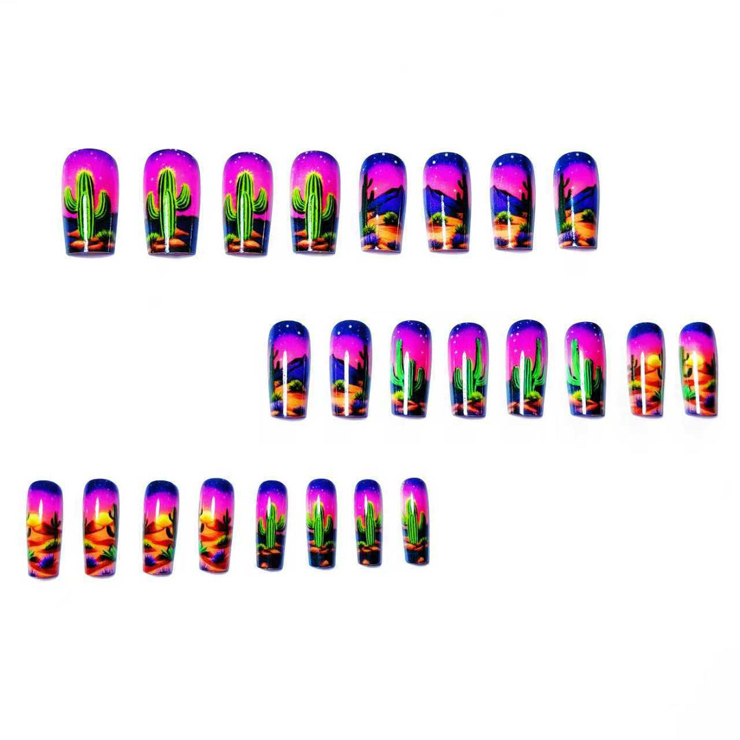 Artistic Desert-Themed Nail Art Bowlift