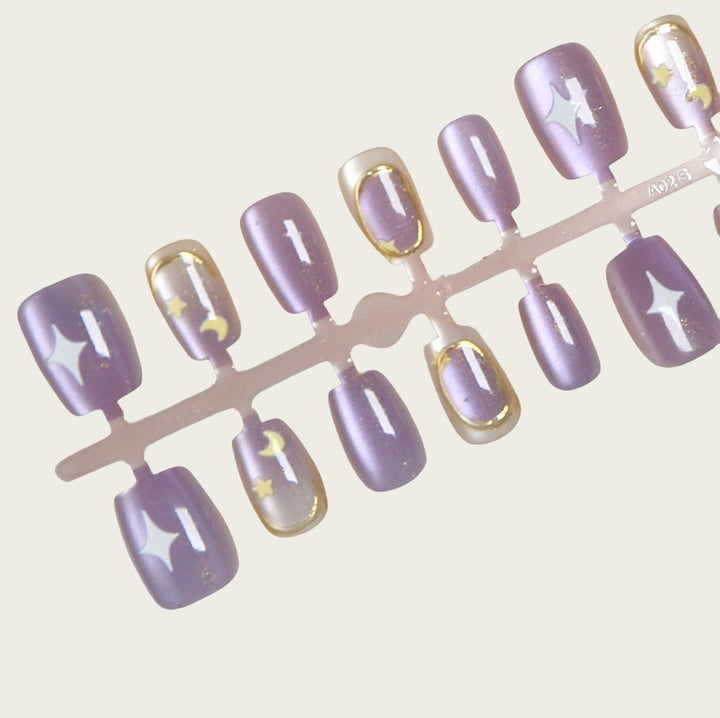 Artistic Press-On Nail Set with Floral and Geometric Designs Bowlift
