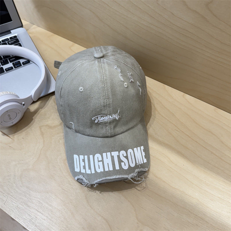Men's Distressed Casual Cotton Cap Bowlift