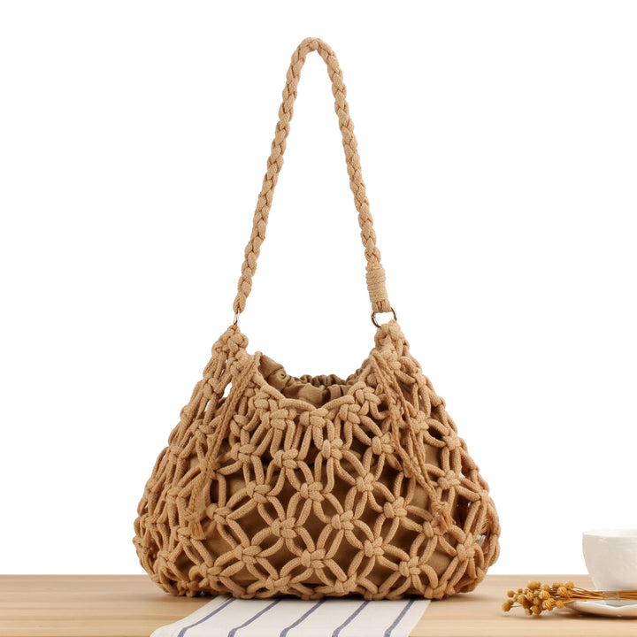 Trendy Macrame Bag with Braided Carry Handle Bowlift