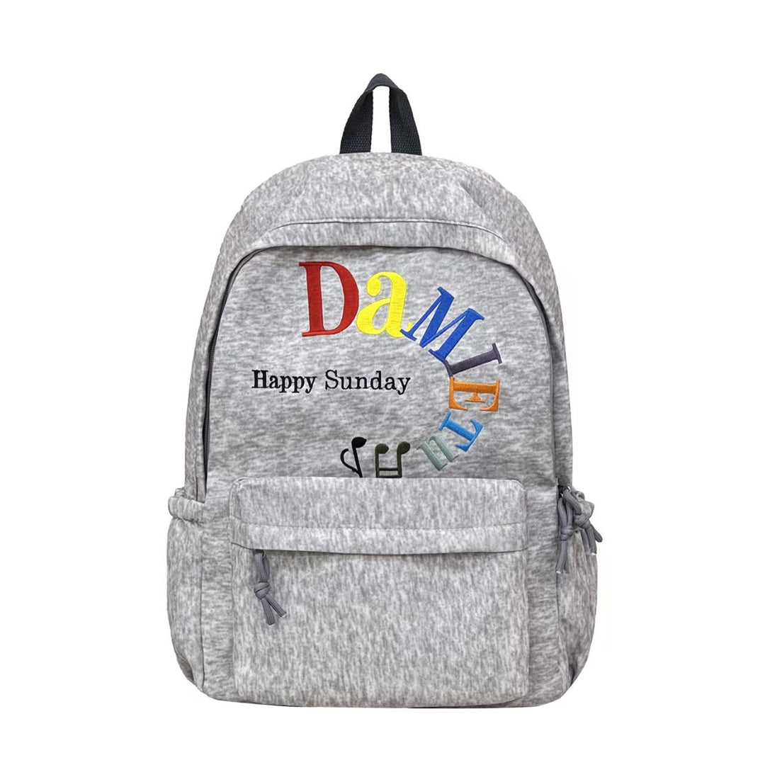 Colorful Embroidered Casual Backpack Bowlift