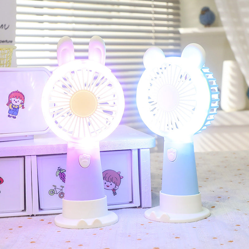 Portable USB Hand Fan with Integrated LED Light Bowlift