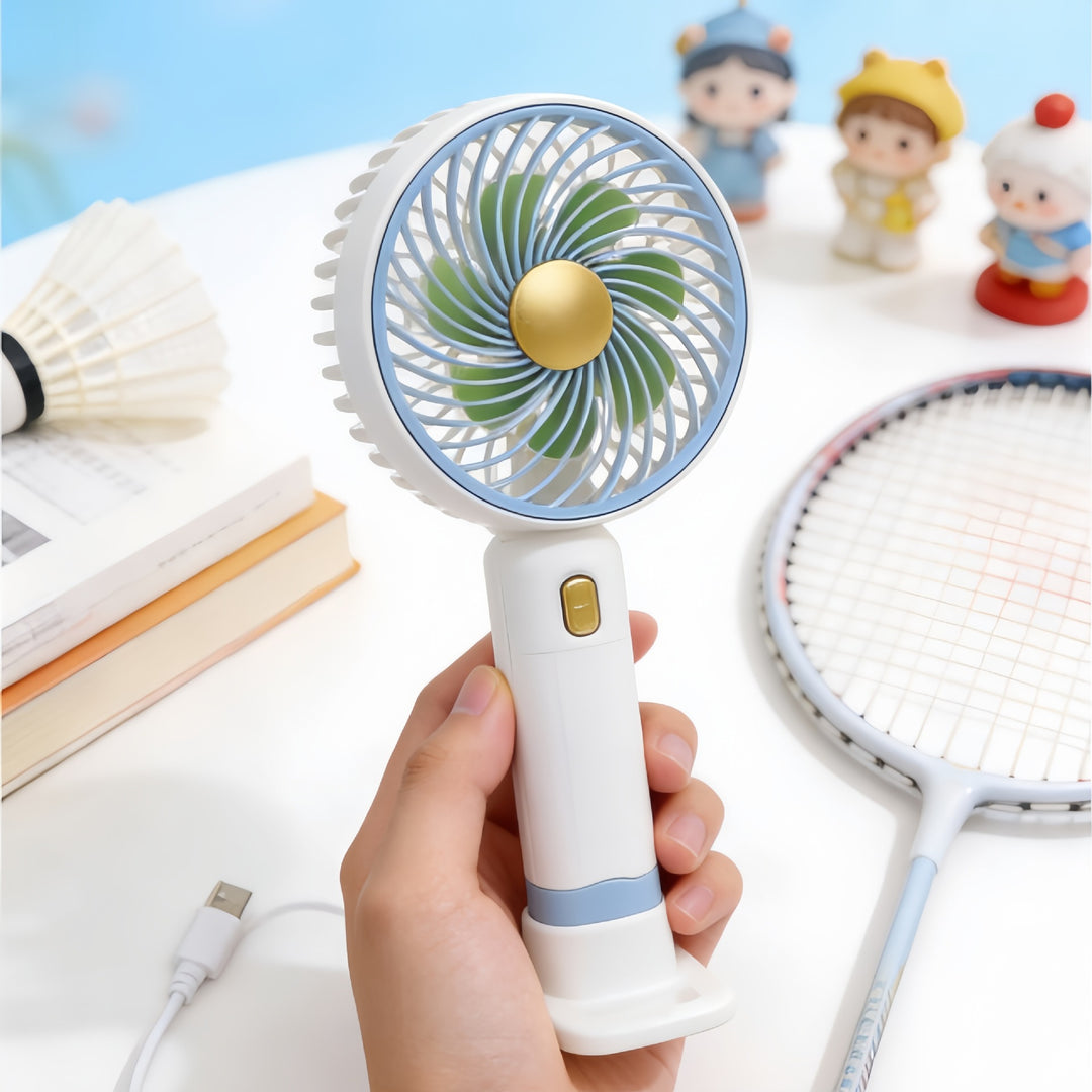 Women Portable Mini Hand Fan with USB Charging Function and Multiple Speed Levels Bowlift