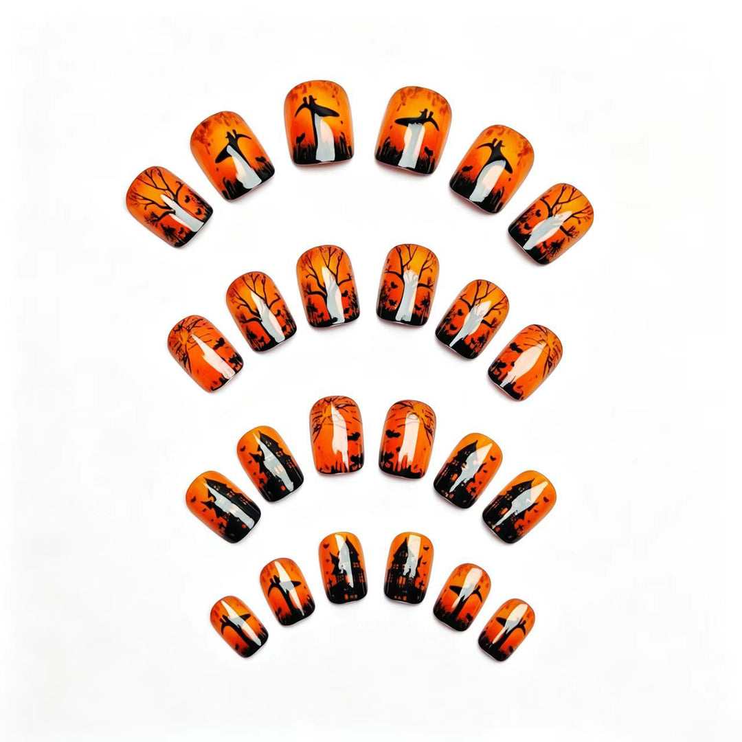 Halloween Haunted House Nail Art Bowlift