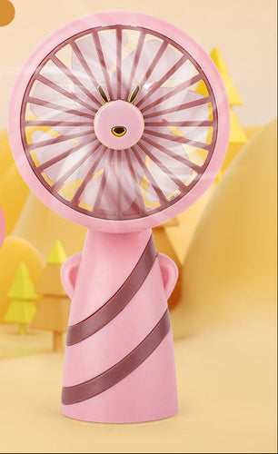 Women's Handy Mini Fan in Bear Design Bowlift