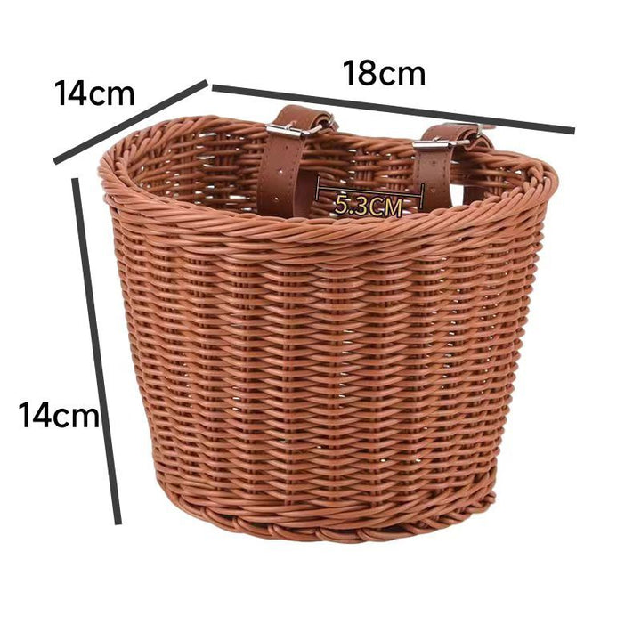 Stylish Woven Storage Basket with Leather Straps Bowlift