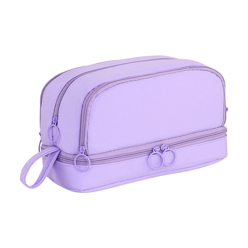 Multifunctional stationery case with transparent compartment design Bowlift