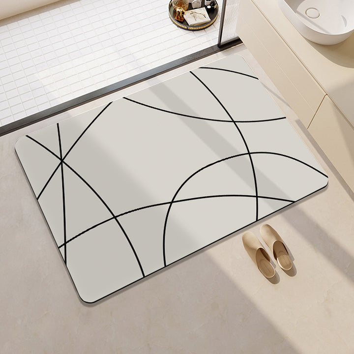 Plush Geometric Bath Mat Bowlift